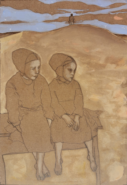 nostalgie de l'astre II - 21x30 - tempera